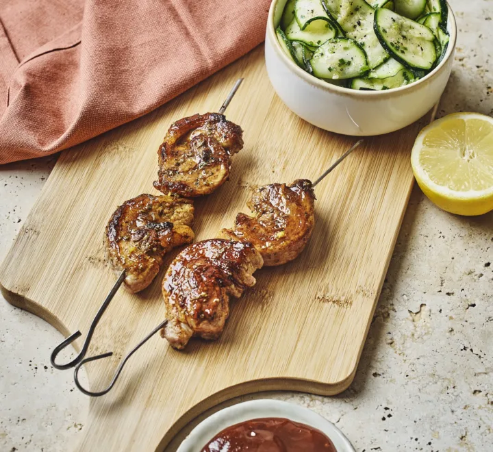 Veal breast skewers