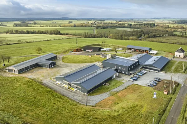Aerial view of CIRVEAU, the centre for innovation and research on the calf, located in Mauron, Brittany