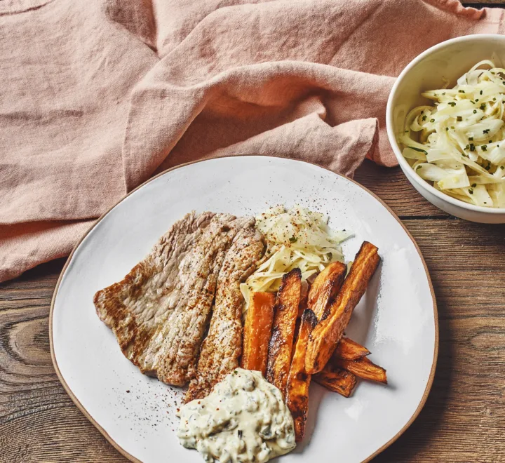 Grilled veal escalope